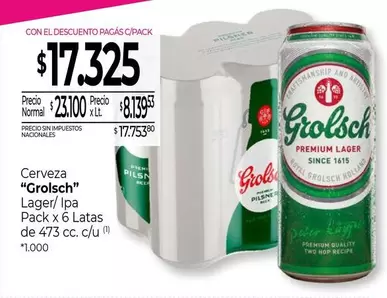 Grolsch - Cerveza Lager/ Ipa Pack