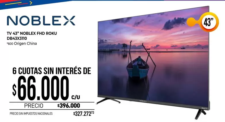 Noblex - TV 43" FHD ROKU D643X3110