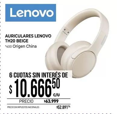 Lenovo - AURICULARES TH20