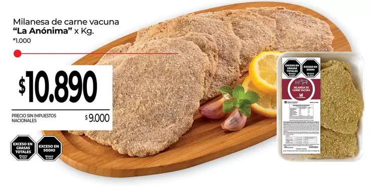 La Anónima - Milanesa de carne vacuna
