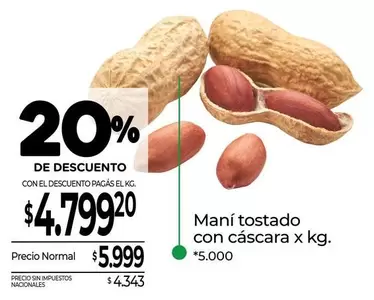 X$ - Maní tostado con cáscara