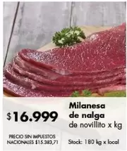 X$ - Milanesa de nalga de novillito