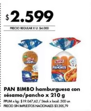 Bimbo - hamburguesa con sésamo/pancho