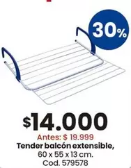 X$ - Tender balcón extensible, 60 x 55 x 13 cm. Cod. 579578