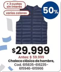 Chaleco clásico de hombre, Cod. 615835-616235-615946-615966
