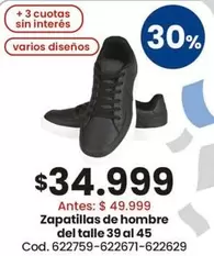 Zapatillas de hombre del talle 39 al 45