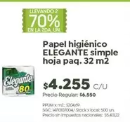 Elegante - Papel higi00enico simple hoja