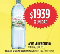 Villavicencio - AGUA SIN GAS