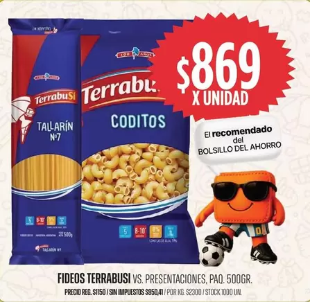 Terrabusi - Fideos  - Tallarín N°7 / Coditos