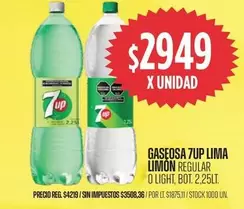7Up - GASEOSA 7UP LIMA LIMON REGULAR O LIGHT
