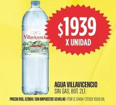 Villavicencio - AGUA SIN GAS