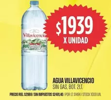 Villavicencio - AGUA SIN GAS