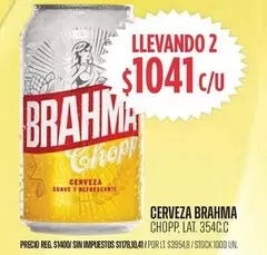 Brahma - CERVEZA CHOPP, LAT. 354CC