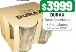 Durax - Vaso facetado x 4 unidades