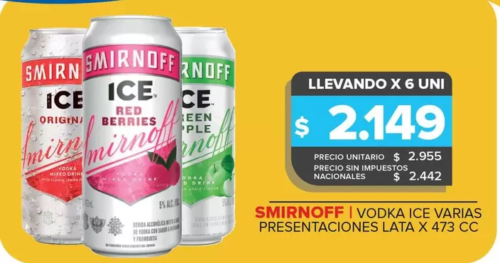 Smirnoff - VODKA ICE VARIAS PRESENTACIONES LATA