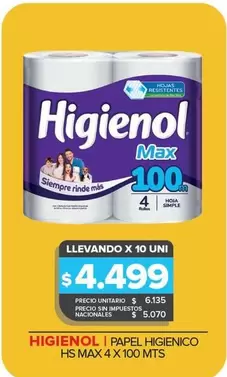 Higienol - PAPEL HIGIENICO HS MAX 4 X 100 MTS