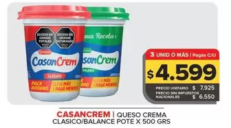 Casancrem - Queso Crema Clasico/Balance