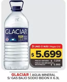 Glaciar - Agua Mineral S/Gas Bajo Sodio