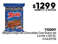 Toddy - Alfajor, Chips de Chocolate Con Dulce de Leche