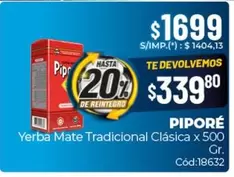 X$ - Yerba Mate Tradicional Clásica x 500 Gr. Cód:18632