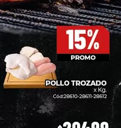 X$ - POLLO TROZADO Cód:28610-28611-28612