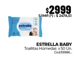 Estrella - Toallitas Húmedas x 50 Un.