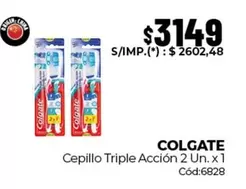 Colgate - Cepillo Triple Acción 2 Un. x 1 Cód:6828