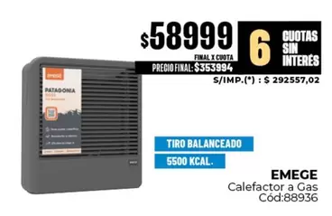 Patagonia - Calefactor a Gas Cód:88936