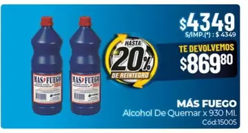 Mas - Alcohol De Quemar x 930 Ml. C ext{ó}d:15005