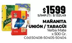Taraguí - MAÑANITA / UNIÓN / TARAGÜI Cód:50408-50405-50404