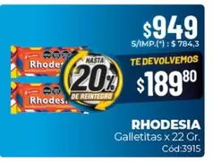 Rhodesia - Galletitas x 22 Gr. Cód:3915