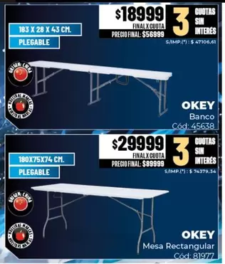 Okey - Banco Cód: 45638