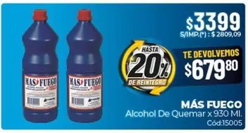 Mas - Alcohol De Quemar x 930 Ml. Cód:15005