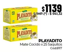 Playadito - Mate Cocido x 25 Saquitos Cód:8117