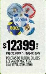 PELOTAS DE FUTBOL CLUBES Cód. 89786, 87384, 87386