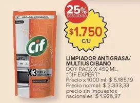 Cif - LIMPIADOR ANTIGRASA/ MULTIUSO/BAÑO