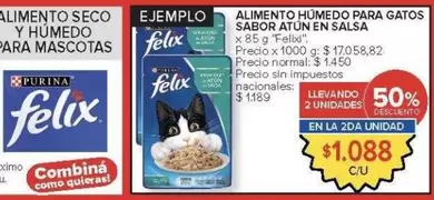 felix - ALIMENTO HÚMEDO PARA GATOS SABOR ATÚN EN SALSA
