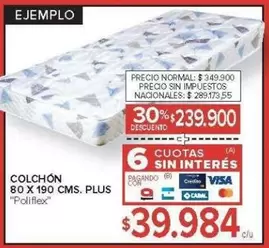 X$ - COLCHÓN 80 X 190 CMS. PLUS