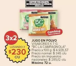 X$ - JUGO EN POLVO
