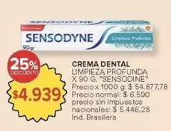 Sensodyne - CREMA DENTAL LIMPIEZA PROFUNDA