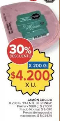 X$ - JAMÓN COCIDO "PUENTE DE RONDA"