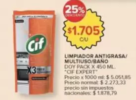 Cif - LIMPIADOR ANTIGRASA/ MULTIUSO/BANO