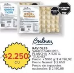 X$ - RAVIOLI VARIOS SABORES