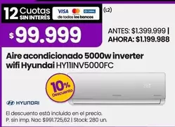 Hyundai - Aire acondicionado 5000W inverter wifi