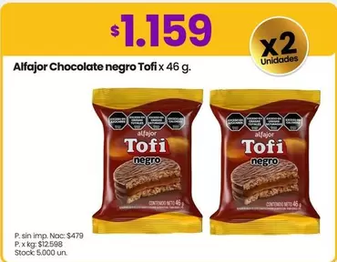 Tofi - Alfajor Chocolate negro