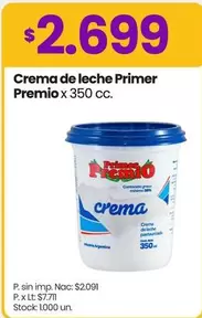 Primer Premio - Crema de leche