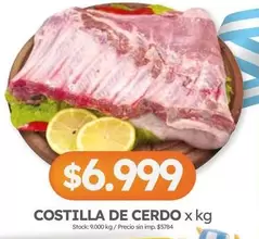 X$ - COSTILLA DE CERDO