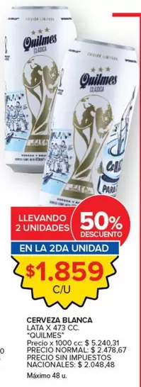 Quilmes - CERVEZA BLANCA LATA
