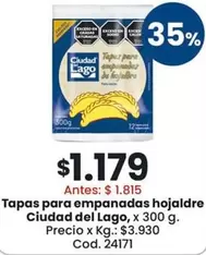 Ciudad del Lago - Tapas para empanadas hojaldre