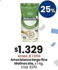 Molinos Ala - Arroz blanco largo fino , Cod. 2028